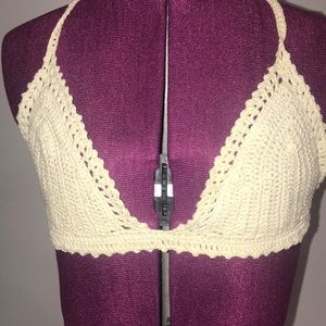 Kendall + Kylie crochet swim top